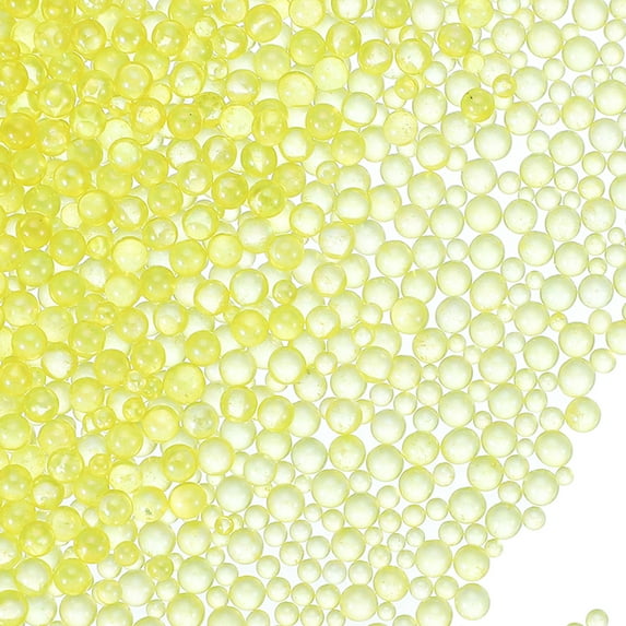 Uxcell Resin Bubble Beads, Tiny Iridescent No Hole Mini Glass Bubbles for DIY Crafting Yellow