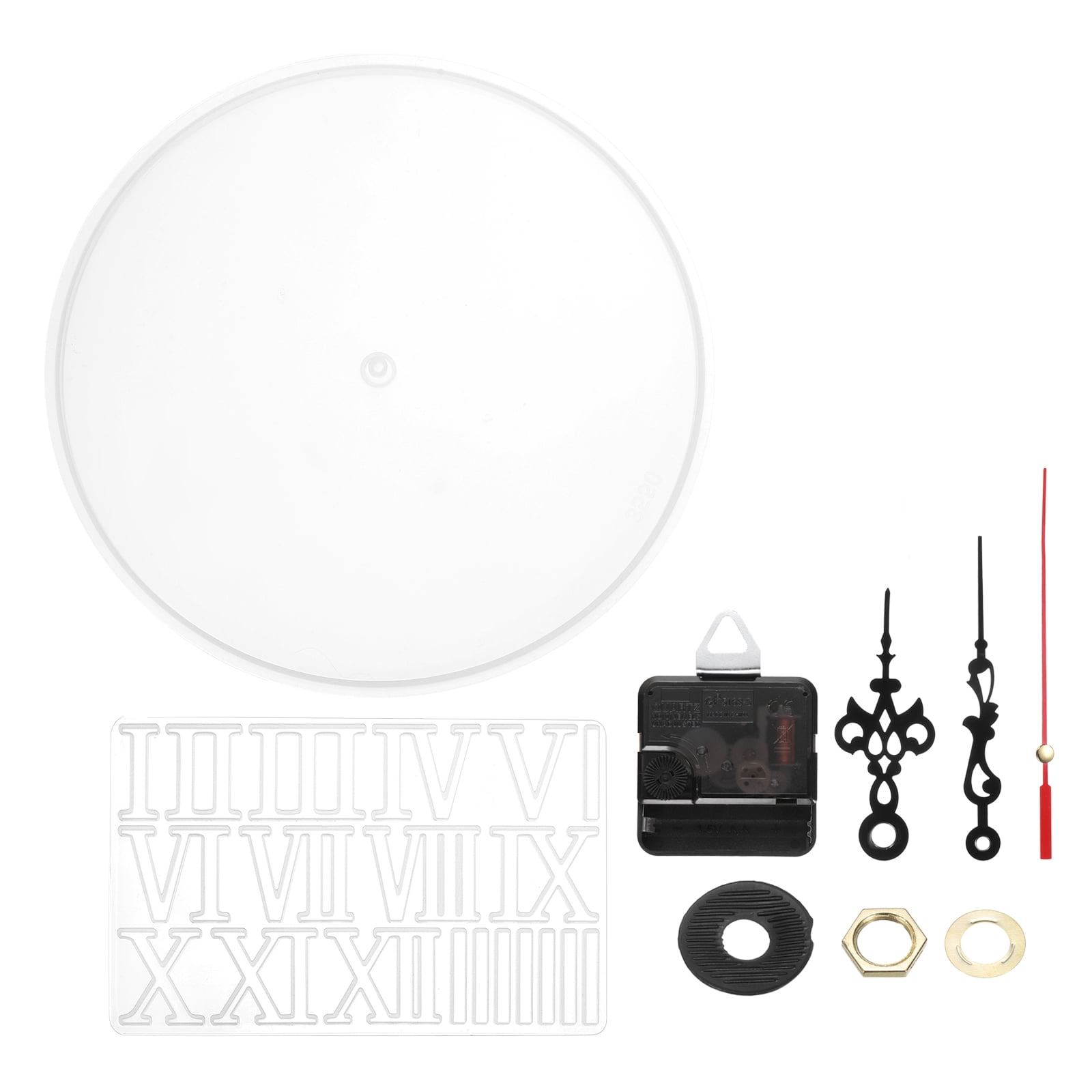 Uxcell Resin Clock Mould with Movement, 14.6" Silicone Pendant Roman Numerals Large Epoxy Moulds for Wall Art Home Decoration DIY Crafts (Lace)