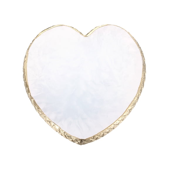 Uxcell Resin Nail Art Palette, Nail Polish Mixing Palette Heart Shaped Gel Makeup Display Board, White