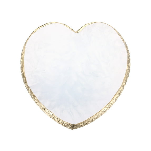 Uxcell Resin Nail Art Palette, Nail Polish Mixing Palette Heart Shaped Gel Makeup Display Board, White