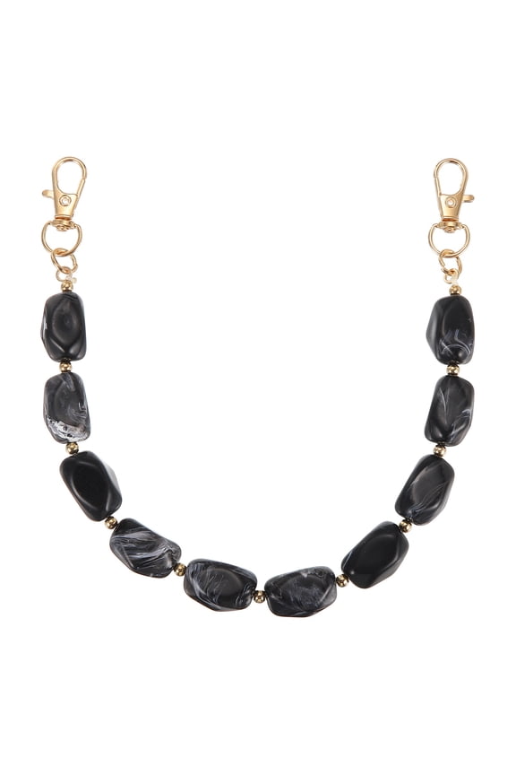 Resin Purse Chain, 12.4" Acrylic Bead Purse Strap Extender for Short Handle Handbag DIY Craft Wallet Handle Replacement, Black