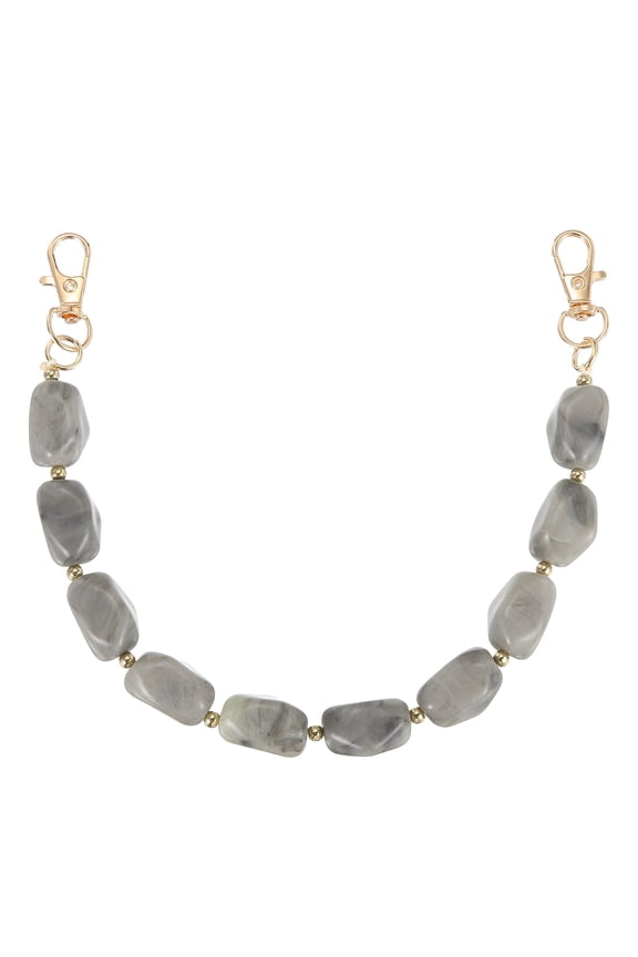 Resin Purse Chain, 12.4" Acrylic Bead Purse Strap Extender for Short Handle Handbag DIY Craft Wallet Handle Replacement, Dark Gray