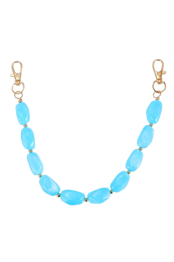 Resin Purse Chain, 12.4" Acrylic Bead Purse Strap Extender for Short Handle Handbag DIY Craft Wallet Handle Replacement, Light Blue