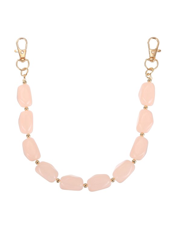 Resin Purse Chain, 12.4" Acrylic Bead Purse Strap Extender for Short Handle Handbag DIY Craft Wallet Handle Replacement, Light Pink