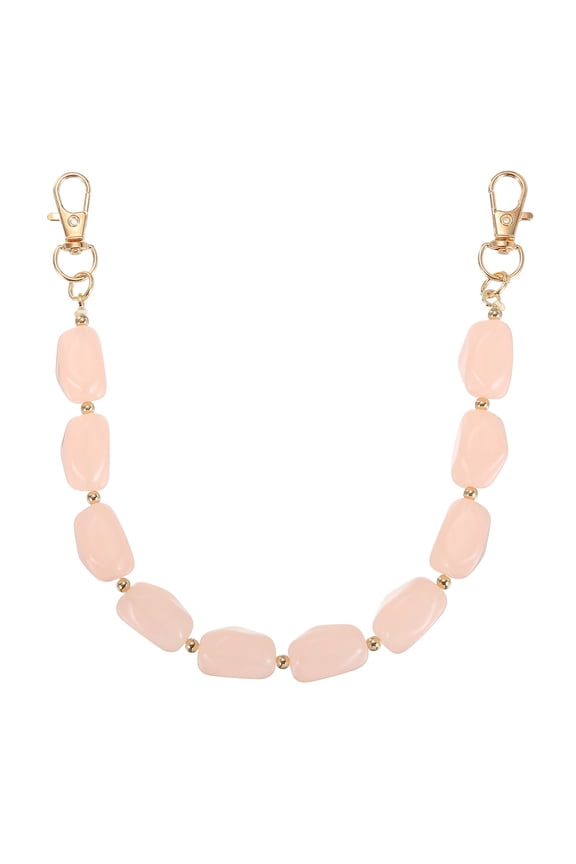 Resin Purse Chain, 12.4" Acrylic Bead Purse Strap Extender for Short Handle Handbag DIY Craft Wallet Handle Replacement, Light Pink