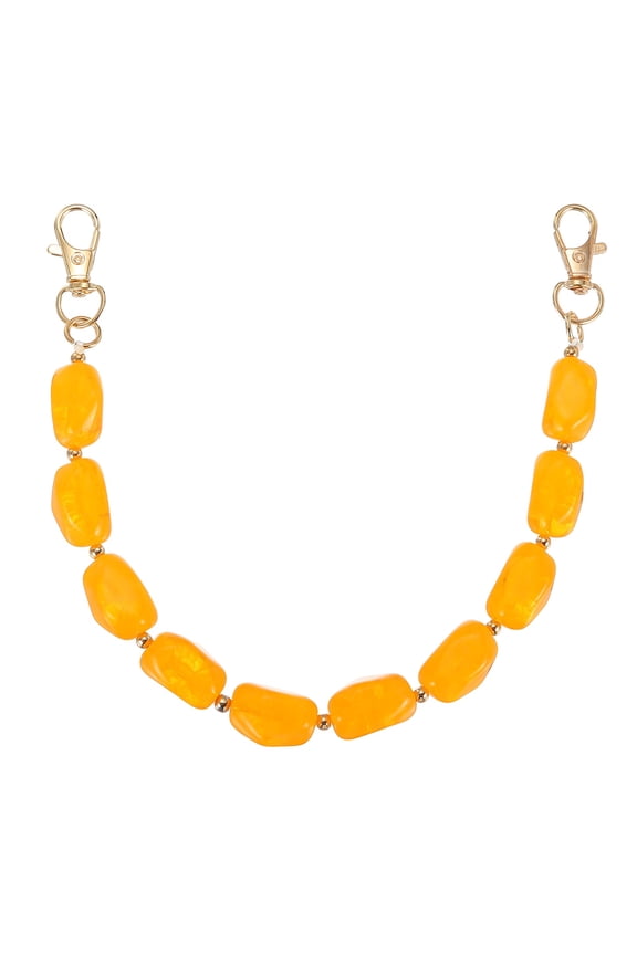 Resin Purse Chain, 12.4" Acrylic Bead Purse Strap Extender for Short Handle Handbag DIY Craft Wallet Handle Replacement, Orange