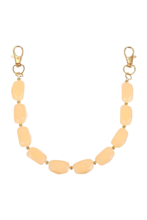 Resin Purse Chain, 12.4" Acrylic Bead Purse Strap Extender for Short Handle Handbag DIY Craft Wallet Handle Replacement, Yellow Brown