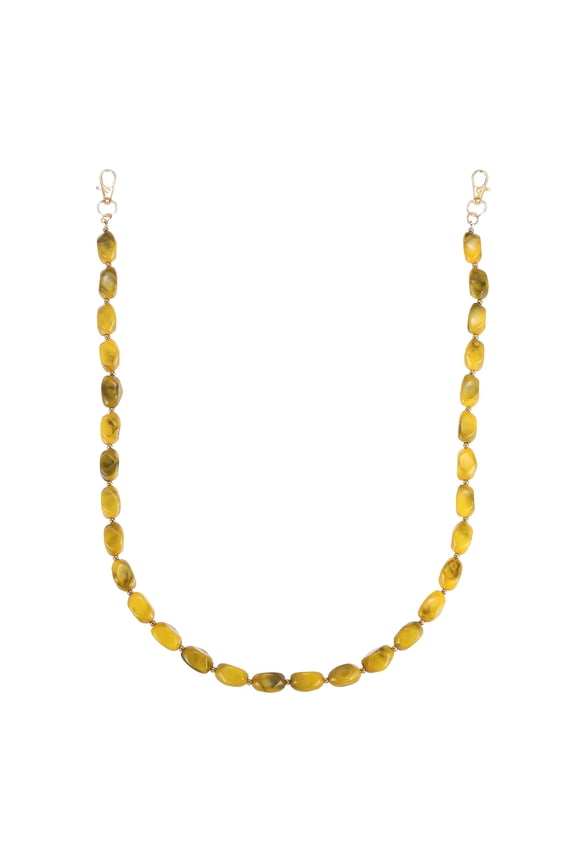 Resin Purse Chain, 30.12" Acrylic Bead Purse Strap Extender for Short Handle Handbag DIY Craft Wallet Handle Replacement, Brownish-Black