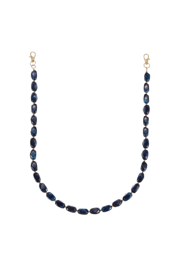 Resin Purse Chain, 30.12" Acrylic Bead Purse Strap Extender for Short Handle Handbag DIY Craft Wallet Handle Replacement, Dark Blue