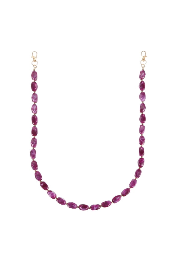 Resin Purse Chain, 30.12" Acrylic Bead Purse Strap Extender for Short Handle Handbag DIY Craft Wallet Handle Replacement, Dark Purple