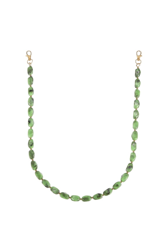 Resin Purse Chain, 30.12" Acrylic Bead Purse Strap Extender for Short Handle Handbag DIY Craft Wallet Handle Replacement, Light Green