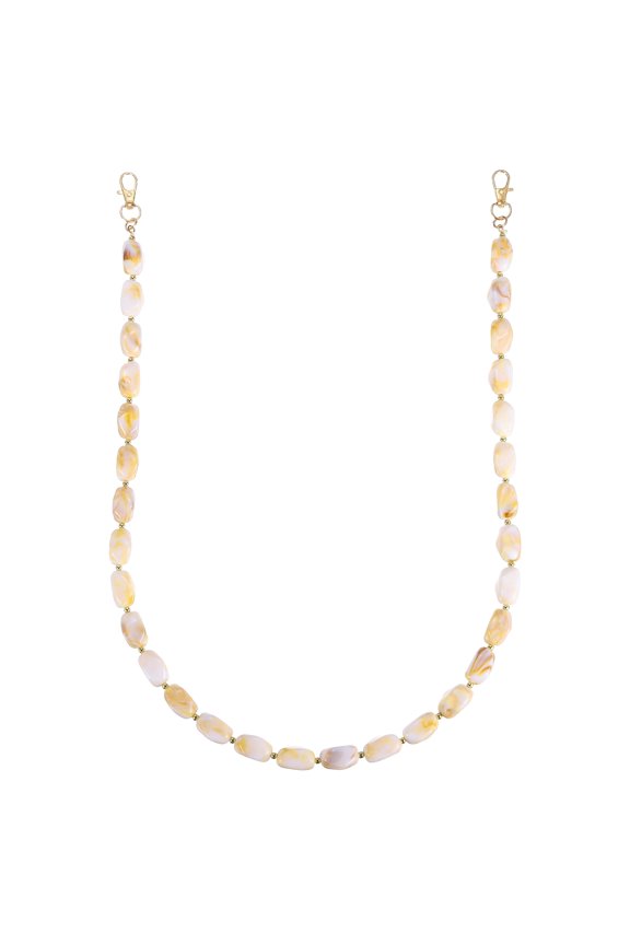 Resin Purse Chain, 30.12" Acrylic Bead Purse Strap Extender for Short Handle Handbag DIY Craft Wallet Handle Replacement, White