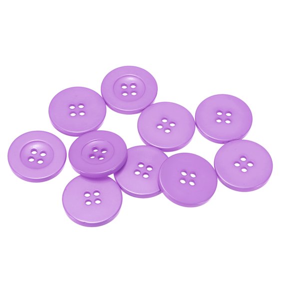 Uxcell Resin Sewing Buttons Round Flat 4-Hole Craft Buttons for Card Making Scrapbooking 10 Pcs Light Purple 30mm