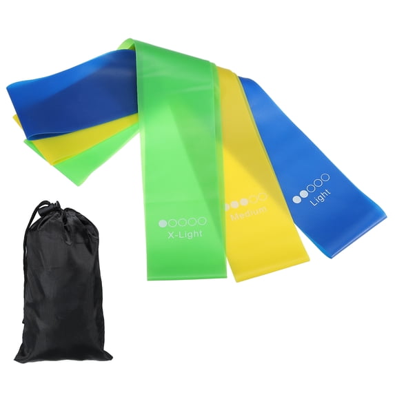 Uxcell Resistance Bands Set, 3 Pack Elastic Workout Bands with 3 Resistance Levels, Blue Green Yellow