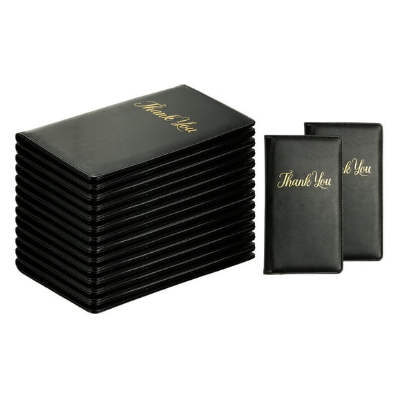 Uxcell Restaurant Check Presenters, 20Pcs Guest Check Holder with Pocket Leather Server Books for Waitress, Black