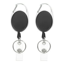 Uxcell Retractable Badge Holder Reel, ID Badge Reels with Claw Clasp for Name Key Chain Office Black