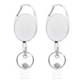thumbnail image 1 of Uxcell Retractable Badge Holder Reel, ID Badge Reels with Claw Clasp for Name Key Chain Office White, 1 of 6