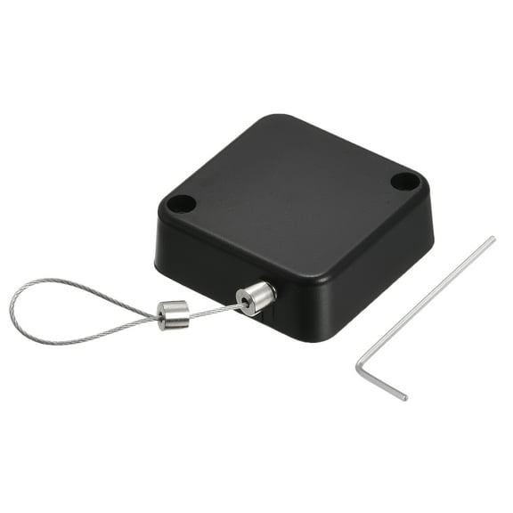 Uxcell Retractable Cable Lock,Remote Control Anti-Lost 1.5m Rope 200g Black 2pack