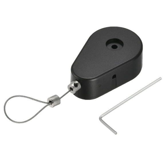 Uxcell Retractable Cable Lock,Remote Control Anti-Lost Rope Hardware Lock 600g Black