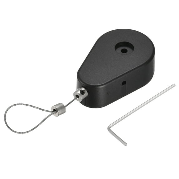 Uxcell Retractable Cable Lock,Remote Control Anti-Lost Rope Hardware Lock 600g Black