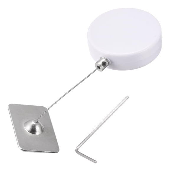Uxcell Retractable Cable Lock with Double-Sided Adhesive, 200g Tensile Force White