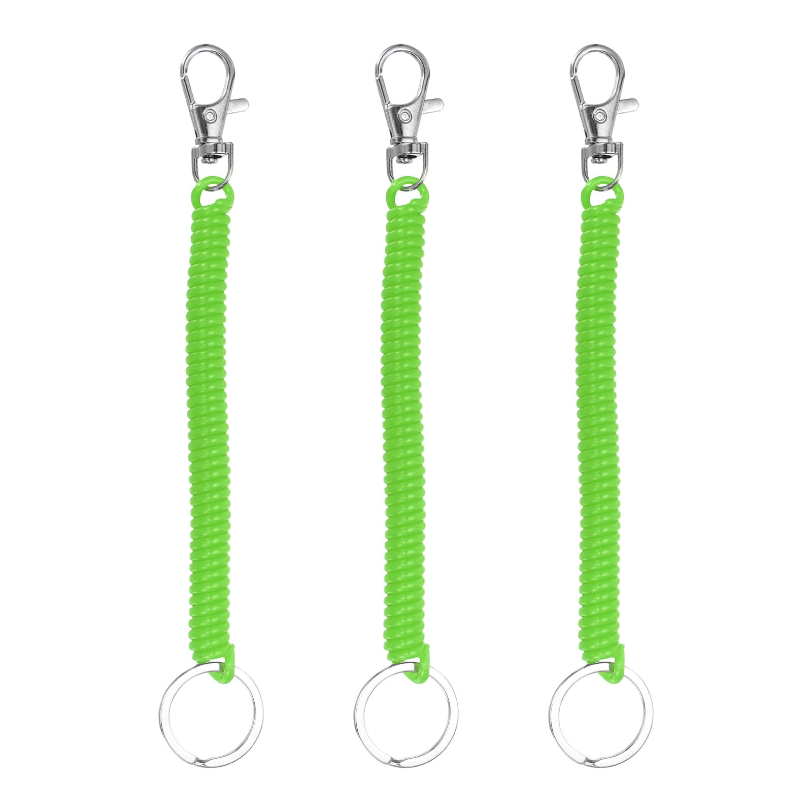 Uxcell Retractable Coil Spring Keychain, (6.7 Inch, Dark green) (3 Pcs ...