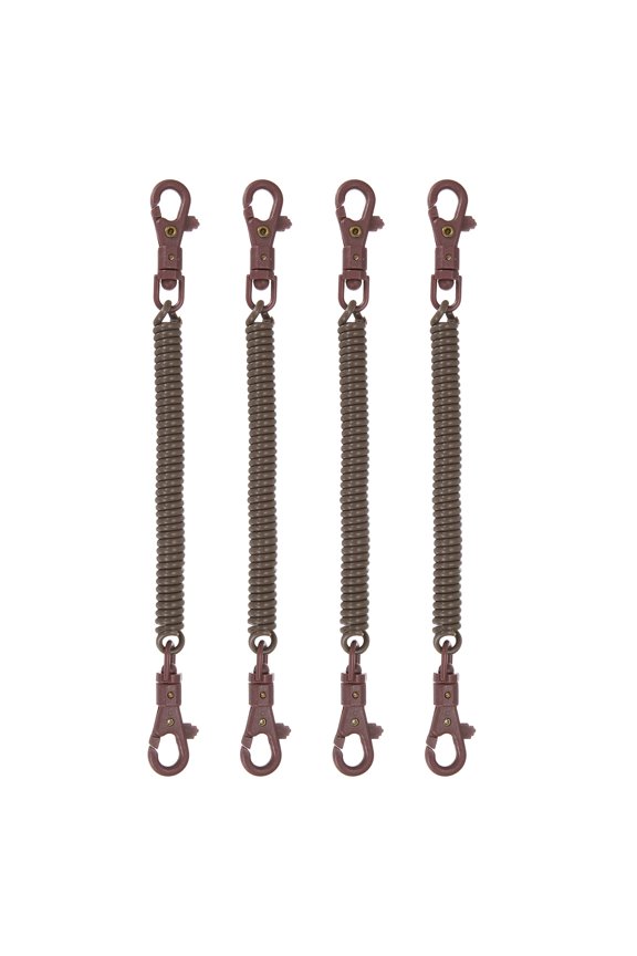 Retractable Coil Spring Keychain, (7.9 Inch, Dark Brown) (4 Pcs), Anti-Lost Stretch Cord Safety Key Chain with Plastic Lobster Clasp, Suit For- Keys/Wallet/Cellphone