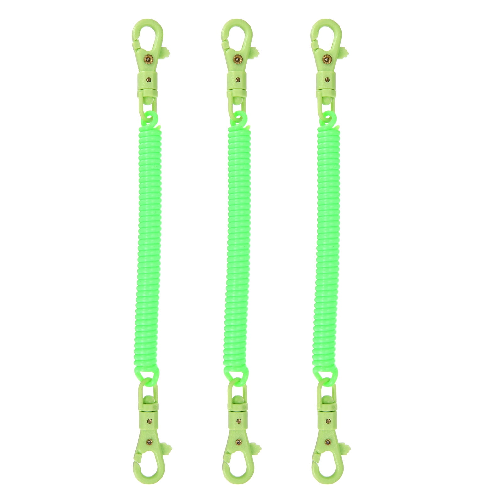 Keychain Rope Green Uxcell Retractable Coil Spring Keychain, (7.9 Inch, Fluorescent Green ...