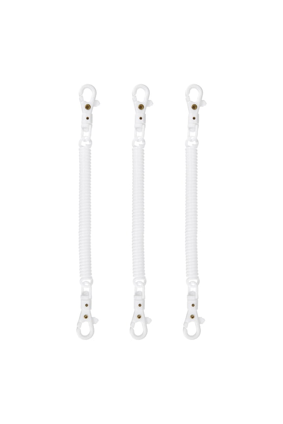 Retractable Coil Spring Keychain, (7.9 Inch, White) (3 Pcs), Anti-Lost Stretch Cord Safety Key Chain with Plastic Lobster Clasp, Suit For- Keys/Wallet/Cellphone