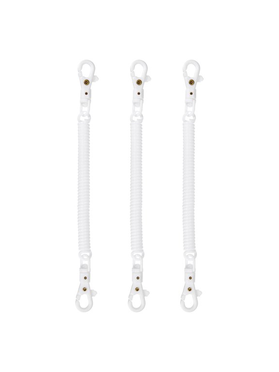 Retractable Coil Spring Keychain, (7.9 Inch, White) (3 Pcs), Anti-Lost Stretch Cord Safety Key Chain with Plastic Lobster Clasp, Suit For- Keys/Wallet/Cellphone
