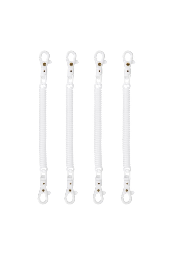 Retractable Coil Spring Keychain, (7.9 Inch, White) (4 Pcs), Anti-Lost Stretch Cord Safety Key Chain with Plastic Lobster Clasp, Suit For- Keys/Wallet/Cellphone