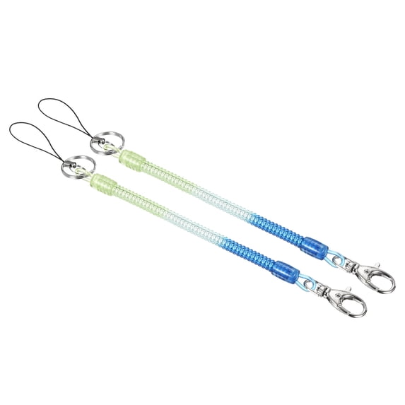 Spring Retractable Keyblade Uxcell Retractable Coil Spring Keychain Clasp with Key Ring 205mm, 2 ...
