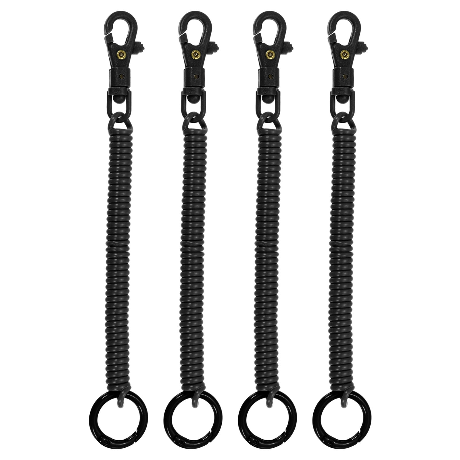Uxcell Retractable Coil Springs Keychain with Plastic Lobster Clasp ...