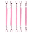 thumbnail image 1 of Uxcell Retractable Coil Springs Keychain with Plastic Lobster Clasp for Keys Wallet, Pink 5 Pack, 1 of 6