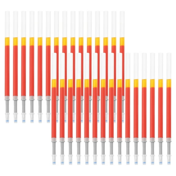 Uxcell Retractable Gel Pen Refills, 30 Pack Red Rollerball Gel Ink Pens Refills Set, 0.5mm Fine Point for Office Home