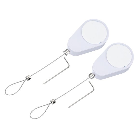 Uxcell Retractable Remote Control Tether, Oval Security Cable Lanyard Lock for Gaming Controller White