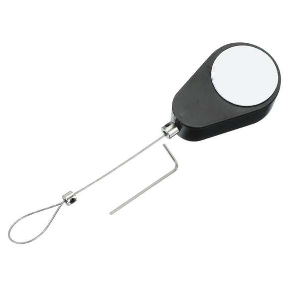 Uxcell Retractable Remote Control Tether, Oval Security Cable Lanyard Lock for TV Remote Gaming Controller Black