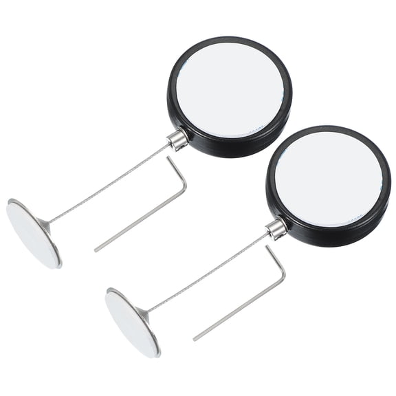 Retractable Remote Control Tether, Round Security Cable Lanyard Lock with Double Sided Adhesive Black 3.3 Ft 2 Pcs