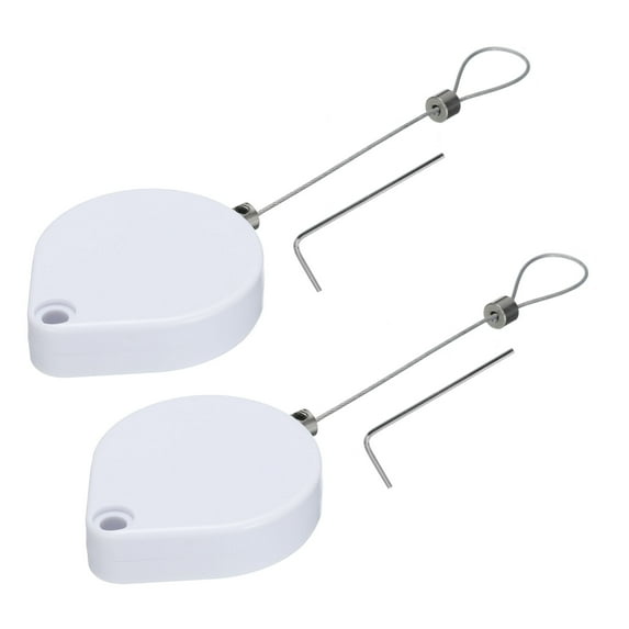 Uxcell Retractable Security Cable Lock,Remote Control Security Lock,for TV,DVD,Cup,Phone 2Set White 39.37"