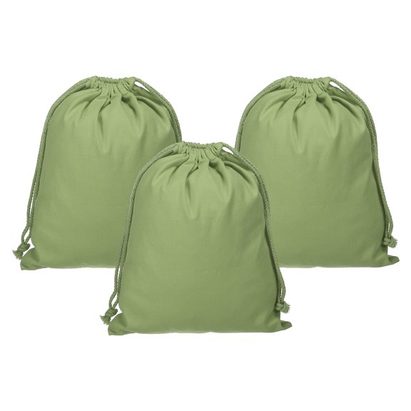 Uxcell Reusable Drawstring Bags, 10x12.6" 3 Pack Multipurpose Storage Pouch, Light Green