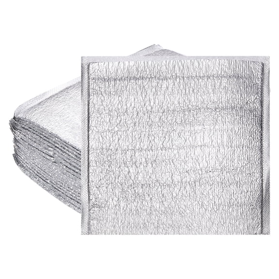 Uxcell Reusable Insulation Bags, (10 x 10 Inch, Silver) (20 Pcs), Foil Thermal Box Liners Metalized Liners Waterproof Insulated Shipping Package, Suit for - Food Bento/Camping