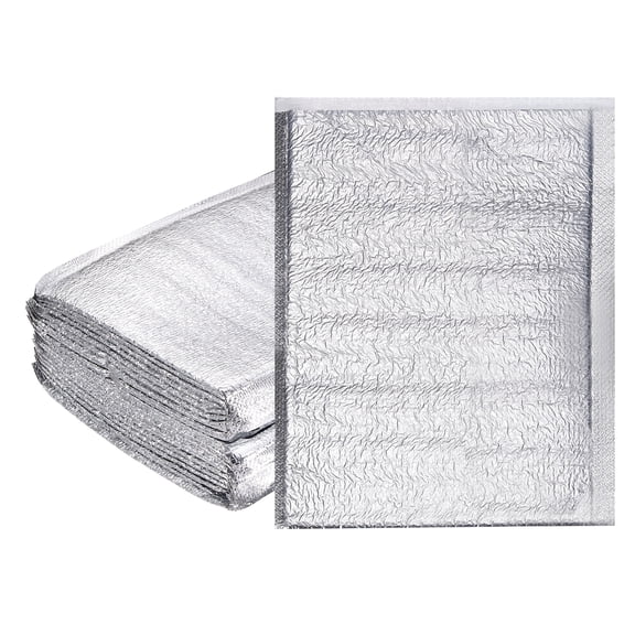 Uxcell Reusable Insulation Bags, (10 x 12 Inch, Silver) (20 Pcs), Foil Thermal Box Liners Metalized Liners Waterproof Insulated Shipping Package, Suit for - Food Bento/Camping