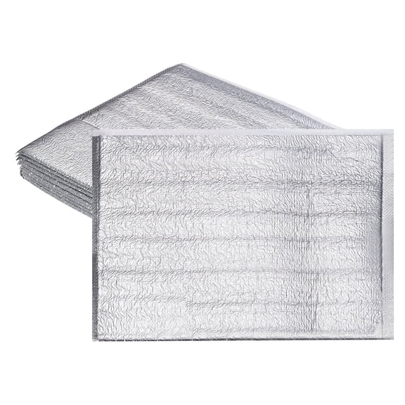Uxcell Reusable Insulation Bags, (12 x 10 Inch, Silver) (10 Pcs), Foil Thermal Box Liners Metalized Liners Waterproof Insulated Shipping Package, Suit for - Food Bento/Camping