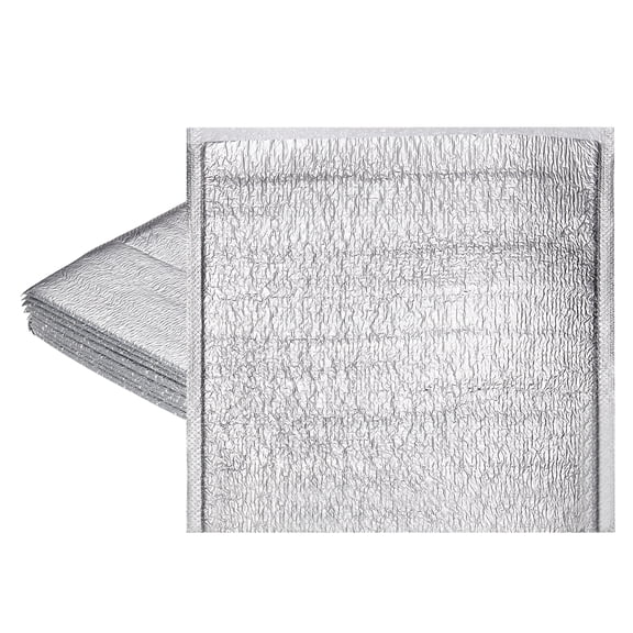 Uxcell Reusable Insulation Bags, (12 x 12 Inch, Silver) (10 Pcs), Foil Thermal Box Liners Metalized Liners Waterproof Insulated Shipping Package, Suit for - Food Bento/Camping