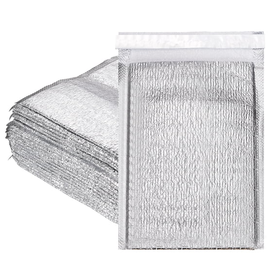 Uxcell Reusable Insulation Bags, (8 x 11 Inch, Silver) (20 Pcs), Foil Thermal Box Liners Metalized Liners Waterproof Insulated Shipping Package, Suit for - Food Bento/Camping