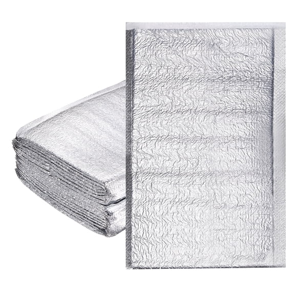 Uxcell Reusable Insulation Bags, (8 x 12 Inch, Silver) (20 Pcs), Foil Thermal Box Liners Metalized Liners Waterproof Insulated Shipping Package, Suit for - Food Bento/Camping
