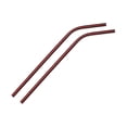 thumbnail image 1 of Unique Bargains Reusable Metal Straws 2Pcs, Stainless Steel Bent Drinking Straw 10.5' Long for Milk Shake Beverage Juice Red, 1 of 5