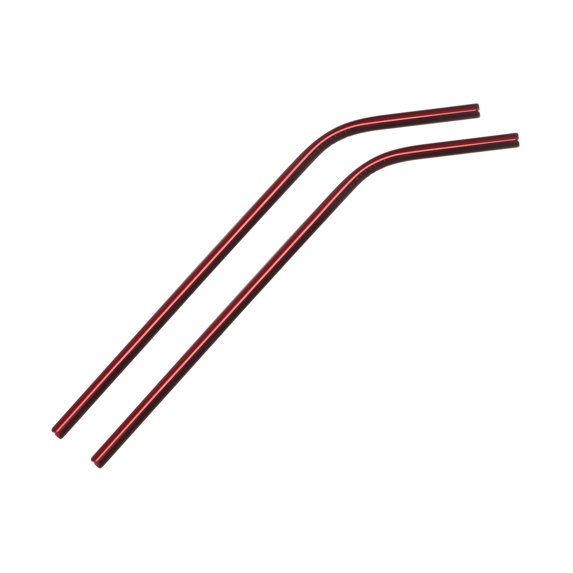 Unique Bargains Reusable Metal Straws 2Pcs, Stainless Steel Bent Drinking Straw 10.5' Long for Milk Shake Beverage Juice Red