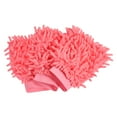 thumbnail image 1 of Uxcell Reusable Scratch-Free Cleaning Gloves Microfiber Chenille Mitts, Pink 3 Pack, 1 of 5