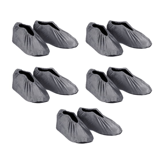 Uxcell Reusable Shoe Covers, Washable Thickened Boot Shoe Covers Non-Slip Shoe Protectors Covers, Grey 5 Pair